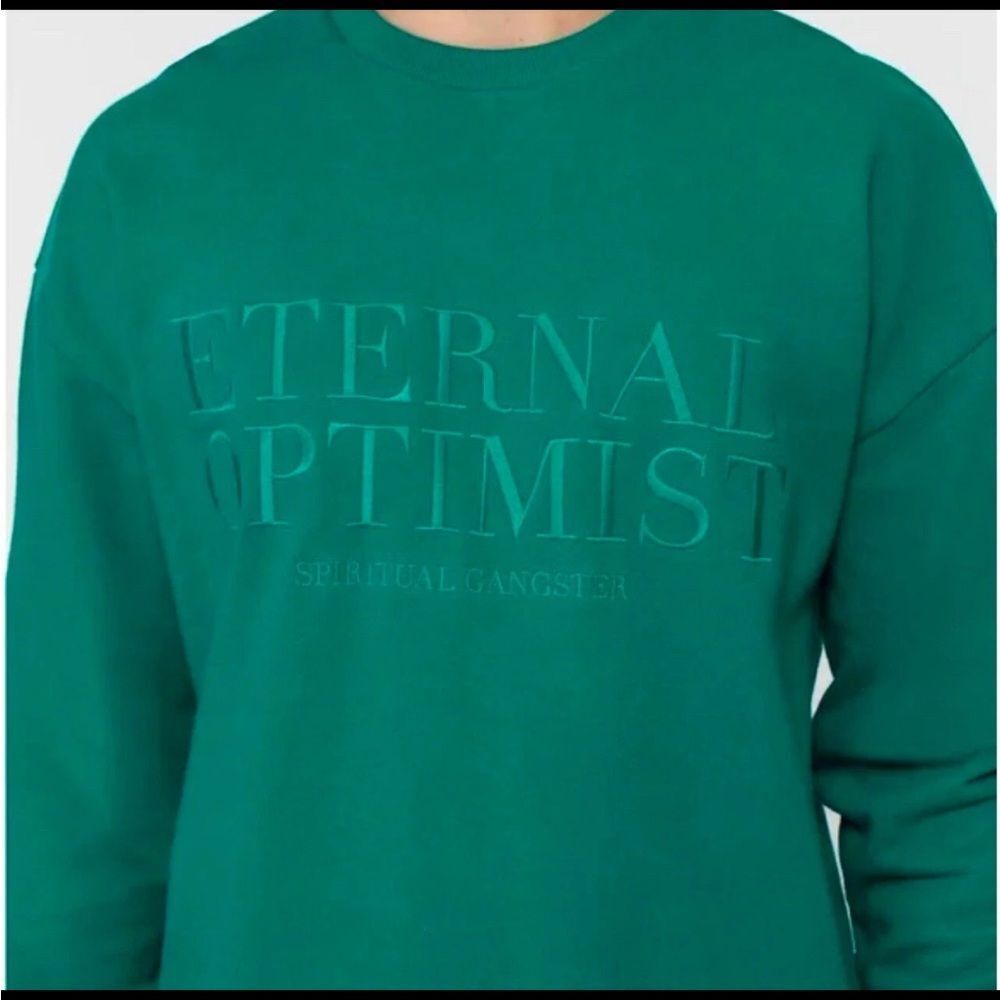Spiritual Gangster Crewneck Sweater unisex size large NWOT ETERNAL OPTIMIST